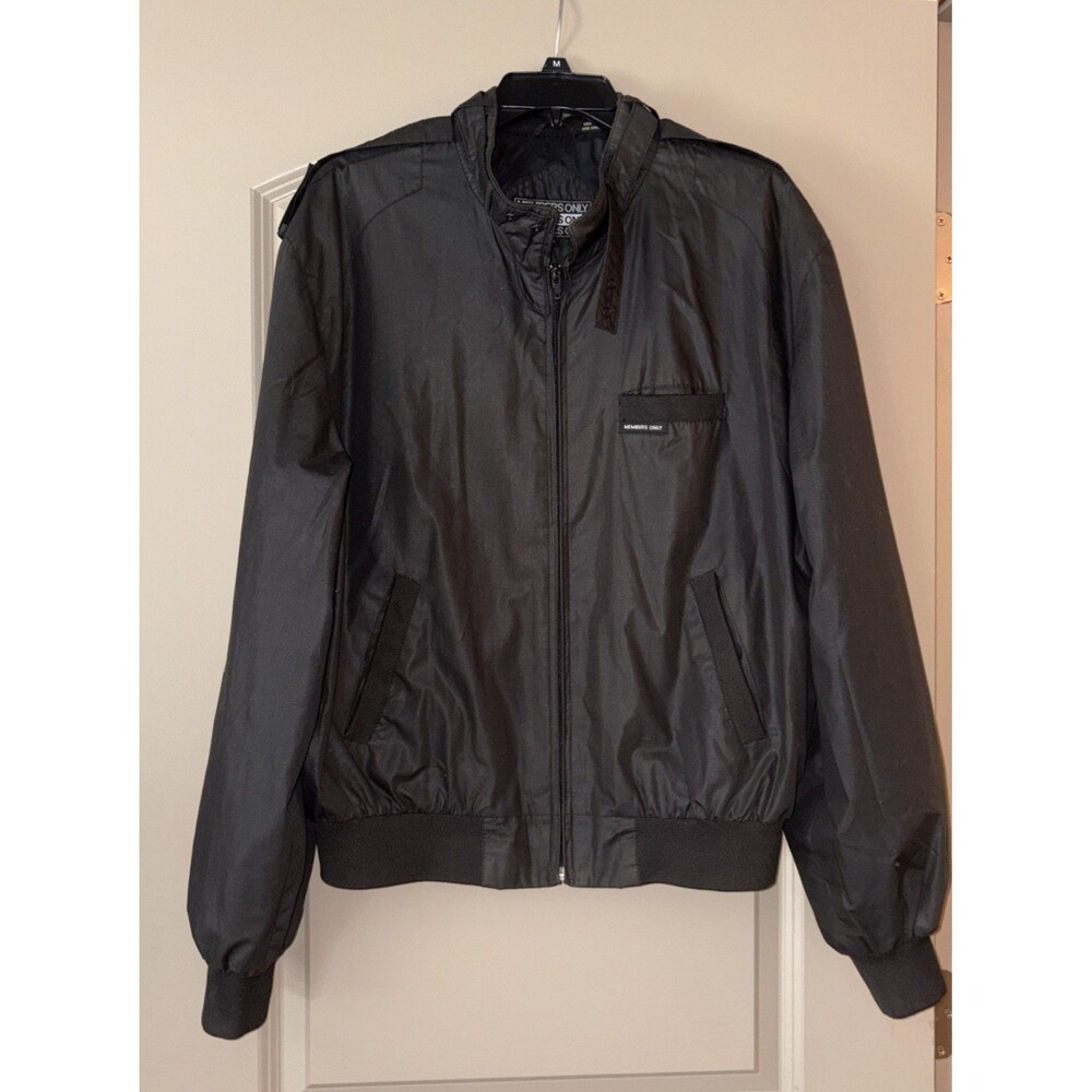 EUC Members Only Iconic Bomber Jacket Mens Size 44 Cotton Blend Black